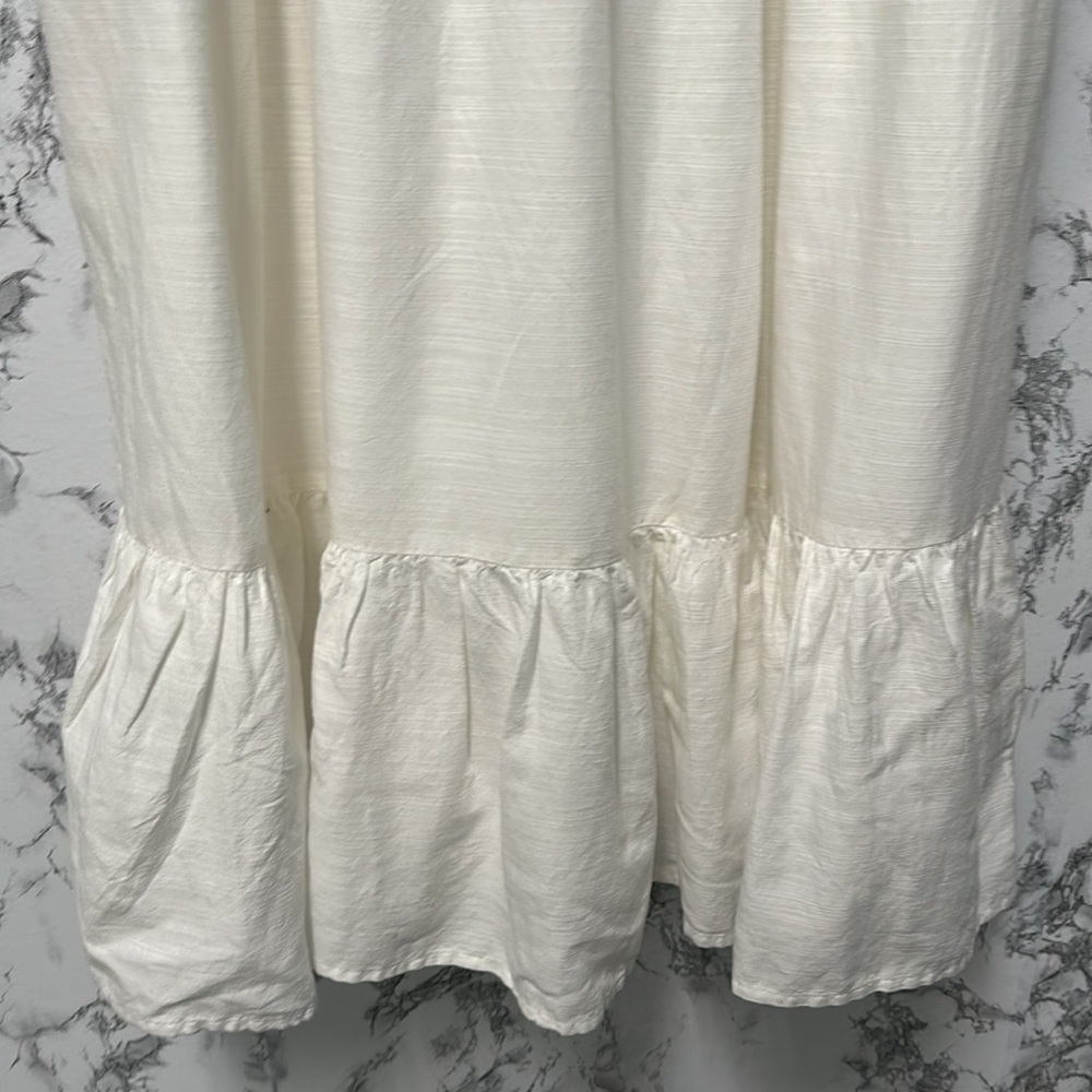 Knox Rose Women’s 3/4 Sleeves Embroidered Dress Beige With Pockets Size XXL - Picture 4 of 10